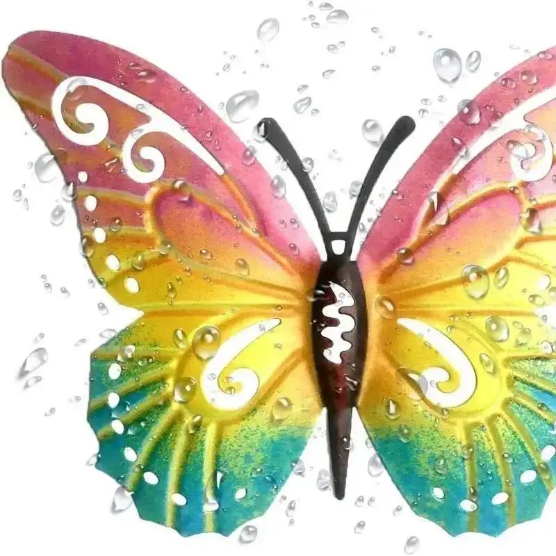 Creative Metal Butterfly Wall Hanging Wall Home Decoration 7-color Butterfly Wall Decoration Art Courtyard Fence Home Gift