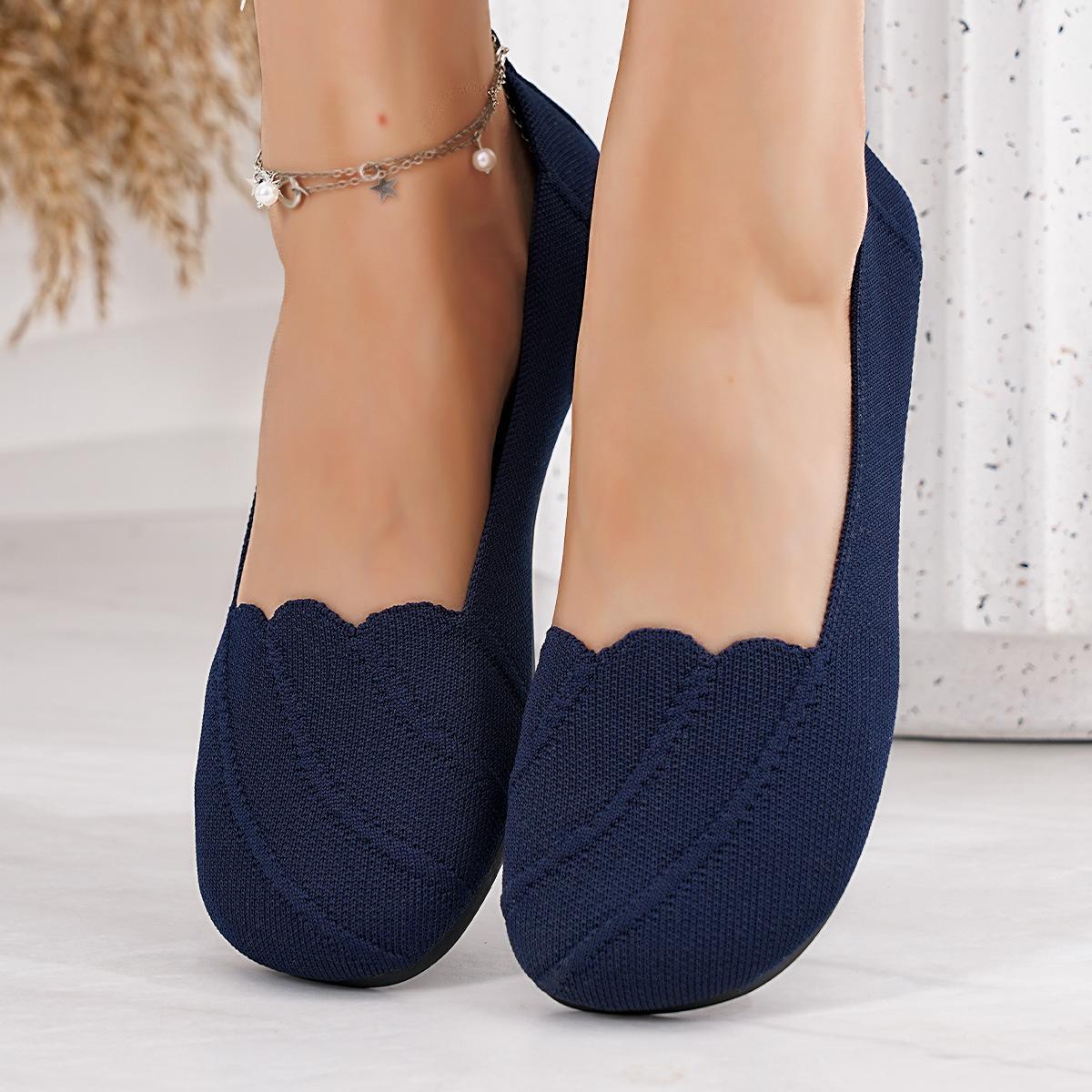 

Новые женские летние туфли на плоской подошве из сетки, с мелким вырезом, на одну педаль, с мягкой подошвой, больших размеров, дышащие, для работы 43 темно-синий