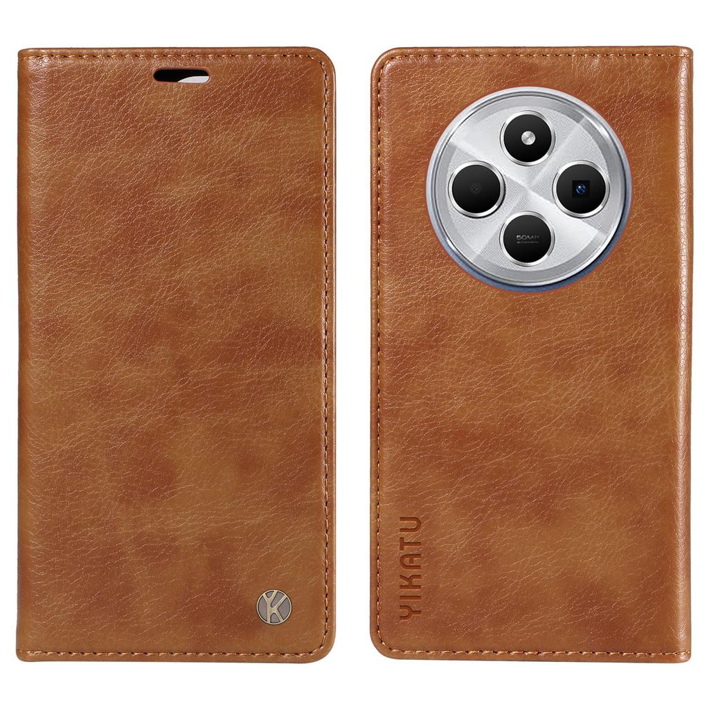 YIKATU YK-006 For Xiaomi Poco C75 4G/Redmi 14R 5G/14C 4G Case Wallet Litchi Grain Leather Phone Cover Magnetic Auto-Absorbed