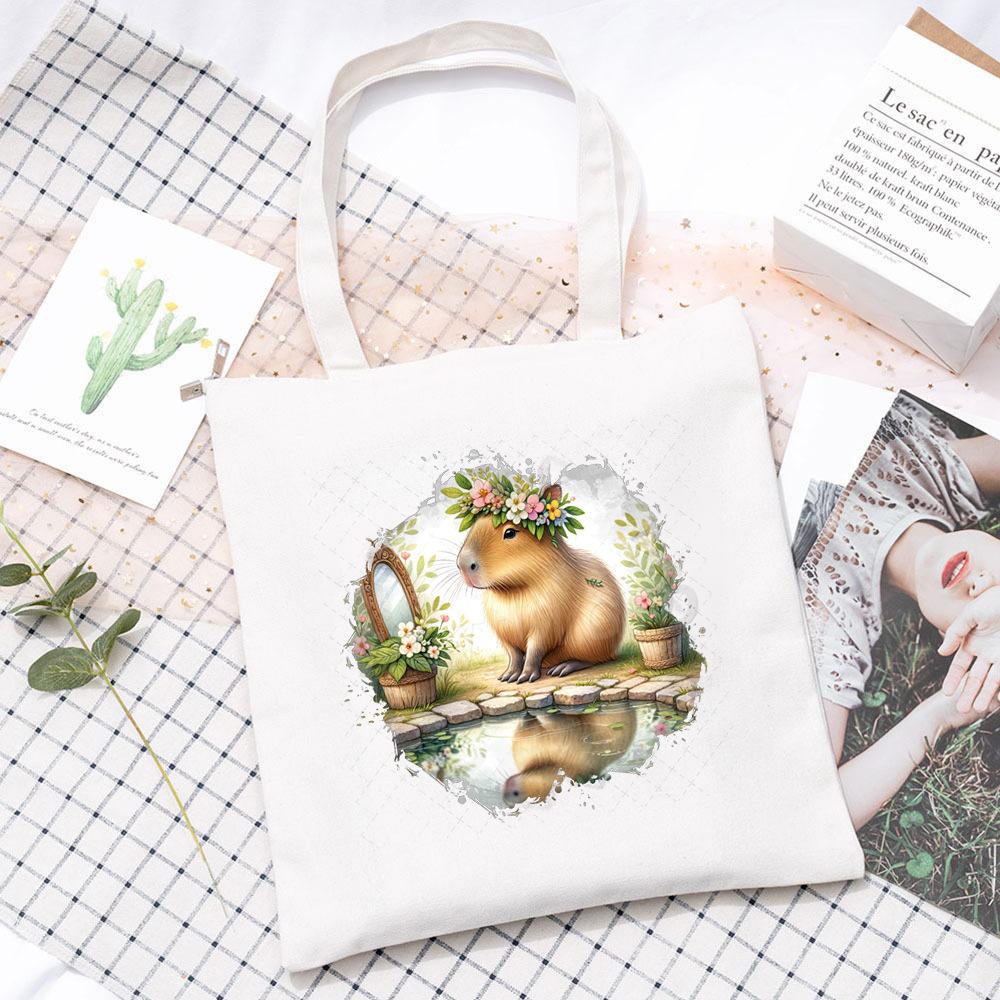 Daily Versatile Casual Shoulder Tote Bag Large Capacity Novelty Printed Cartoon ins Canvas Bag