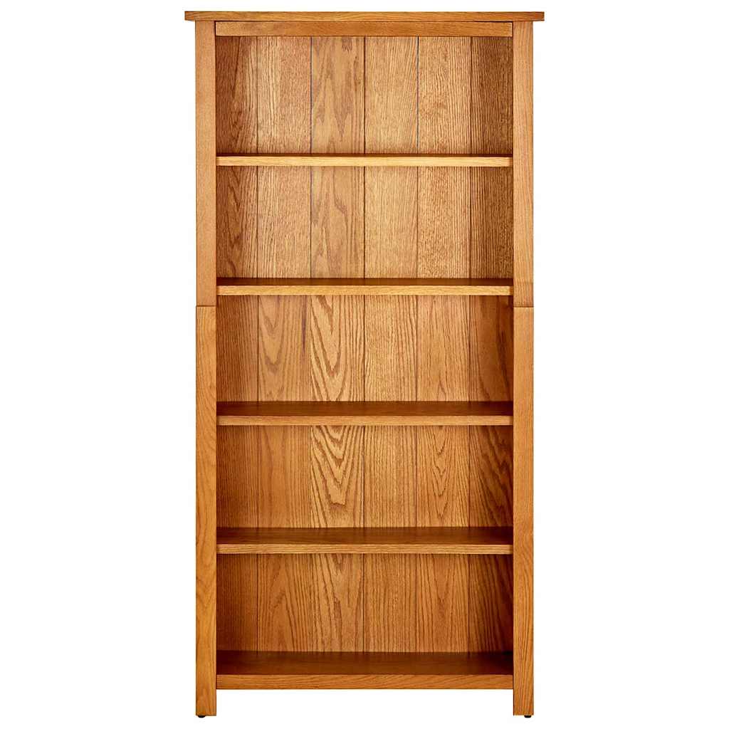 Libreria 5 Ripiani 70 x 22 x 140 cm Legno Massello di Quercia