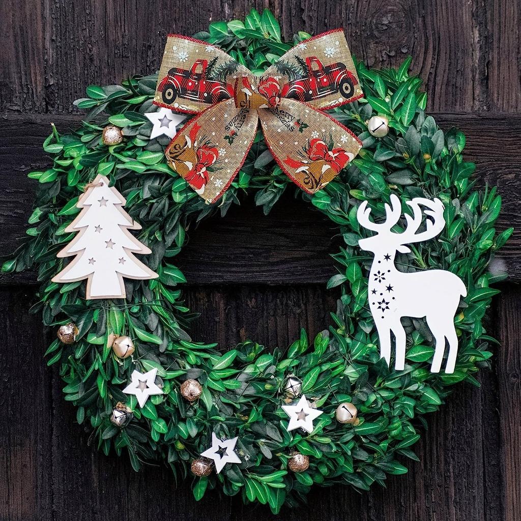 Christmas Ribbon, Car Printing Ribbon, Suitable For Holiday Decoration, Gift Packaging 2.5 Inch