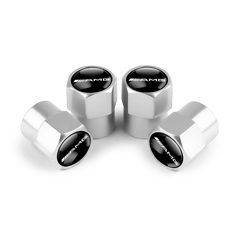4Pc Car Metal Wheel Tire Air Valve Dust Caps Accessories for Mercedes-Benz Maybach E-Class C-Class S-Class S450 S560 S600 S680