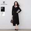 Elegant Black Knitted Midi Dress