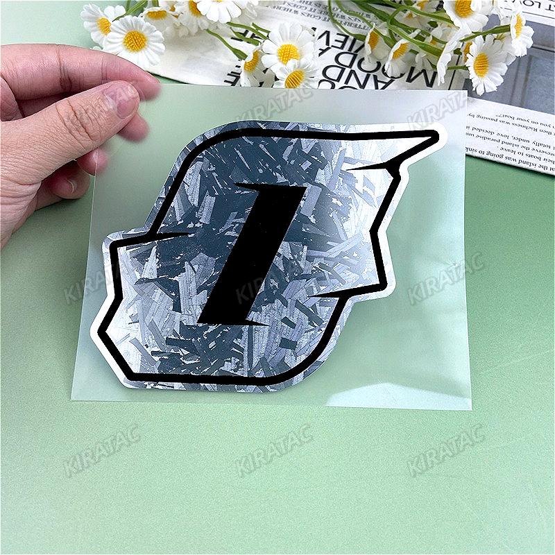 1 Stk. 0 bis 9 Arabische Ziffern Silber Kohlefaser Motorradaufkleber Wasserdicht für Motorradverkleidung Kraftstofftank Roller Vinylaufkleber