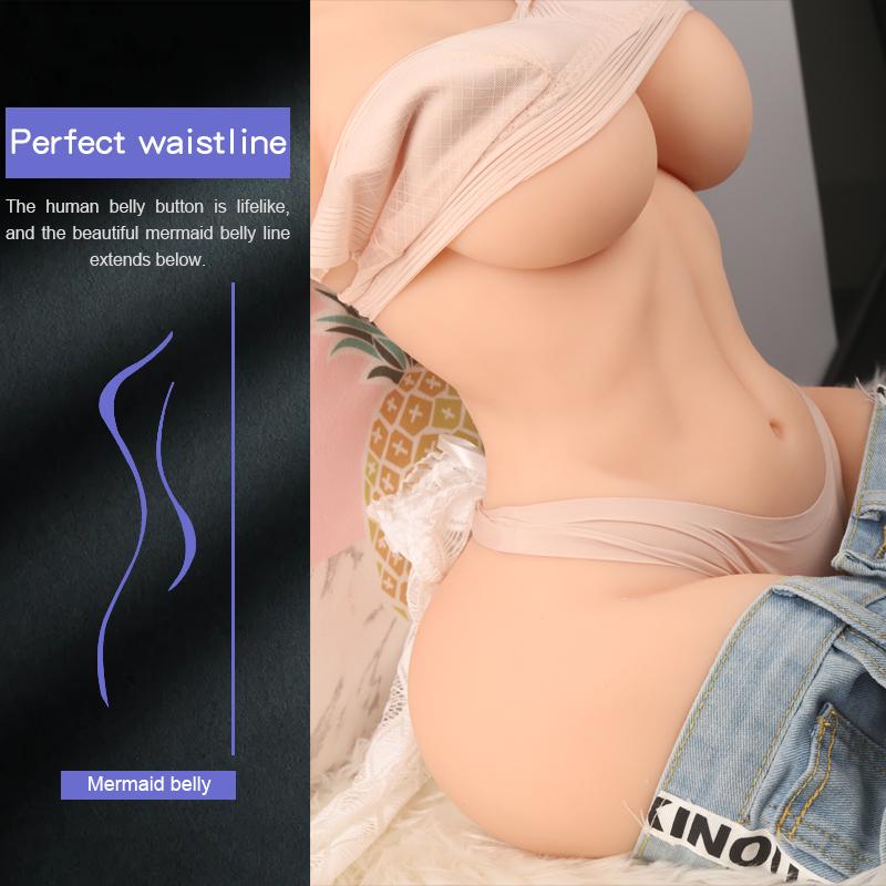 43.5cm*9kg 3D Silicone Sex Doll TPE Sexy Cleavage Vagina Love Anal Love Adult Sex Toys for Men Liquid Silicone Filled In The Chest Feel Softer