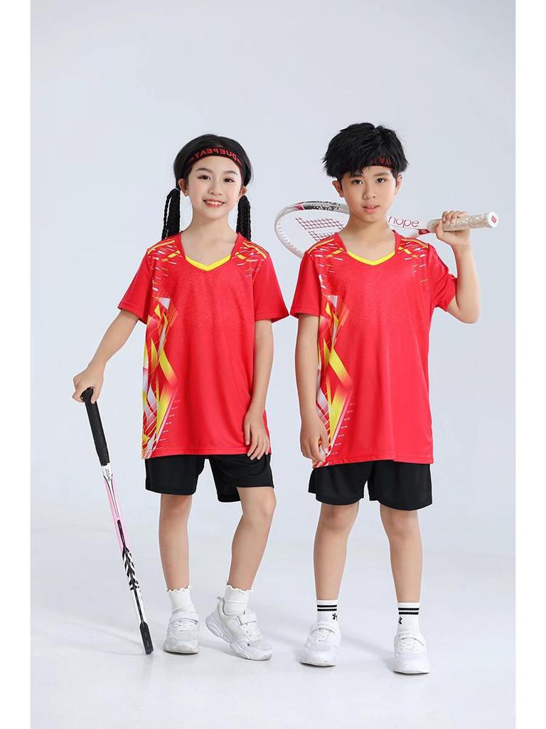 Speedy Summer Match Training Suit Set: Men's & Women's Short Sleeve Table Tennis, Tennis, & Badminton Jerseys