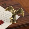 Eagle Skull Ornament Figurine Small Vintage Bird Statue Solid Brass Decorative Three-dimensional Relief Sculpture for Home Office Desk Shelf,