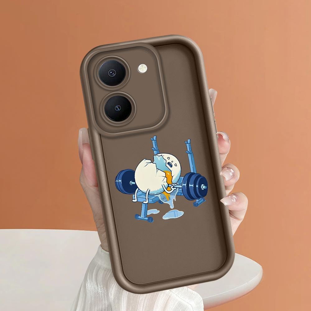 Weiche Silikon-Quadratleitern-Cartoon-Muster Vollständiger Kameraschutz Stoßfeste Hülle für iPhone Infinix Tecno Vivo