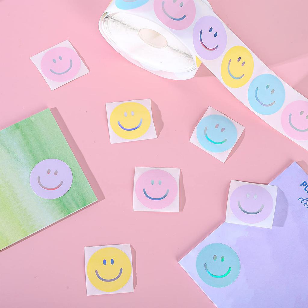 100-500pcs Cartoon Laser Round Stickers Birthday Party Gift Wrapping Label Scrapbook Reward Stationery Stickers