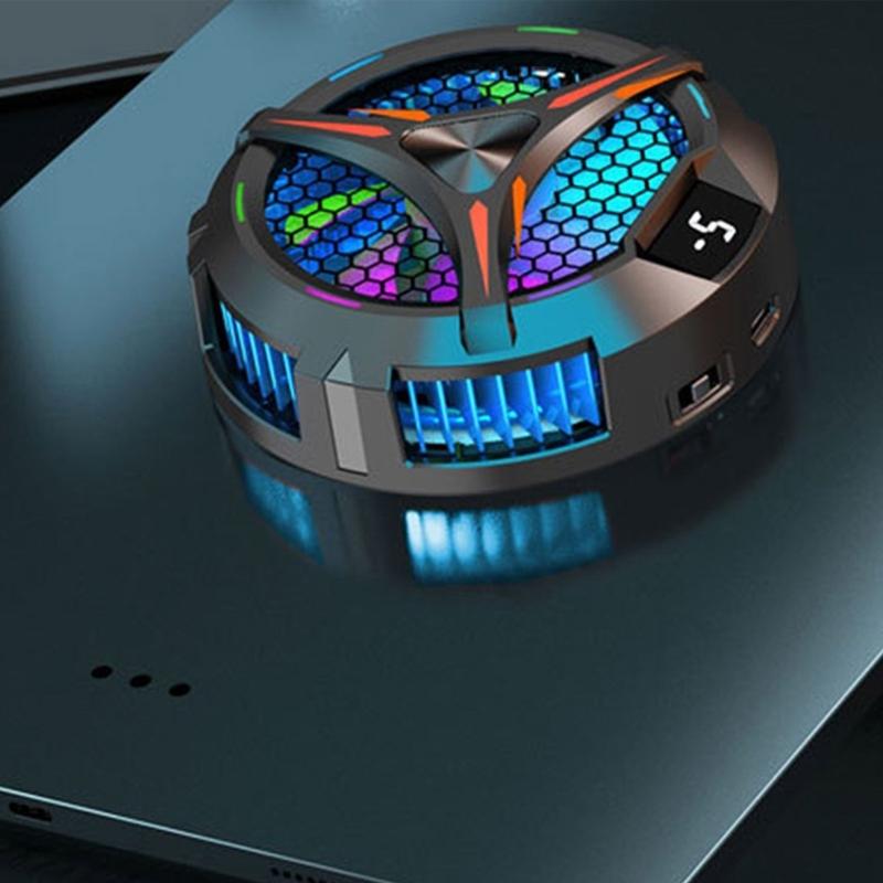 Double Mode Cooling System Digital Display Heatsink for Phone Tablet Portable Magnetic Cooling Fan with Light