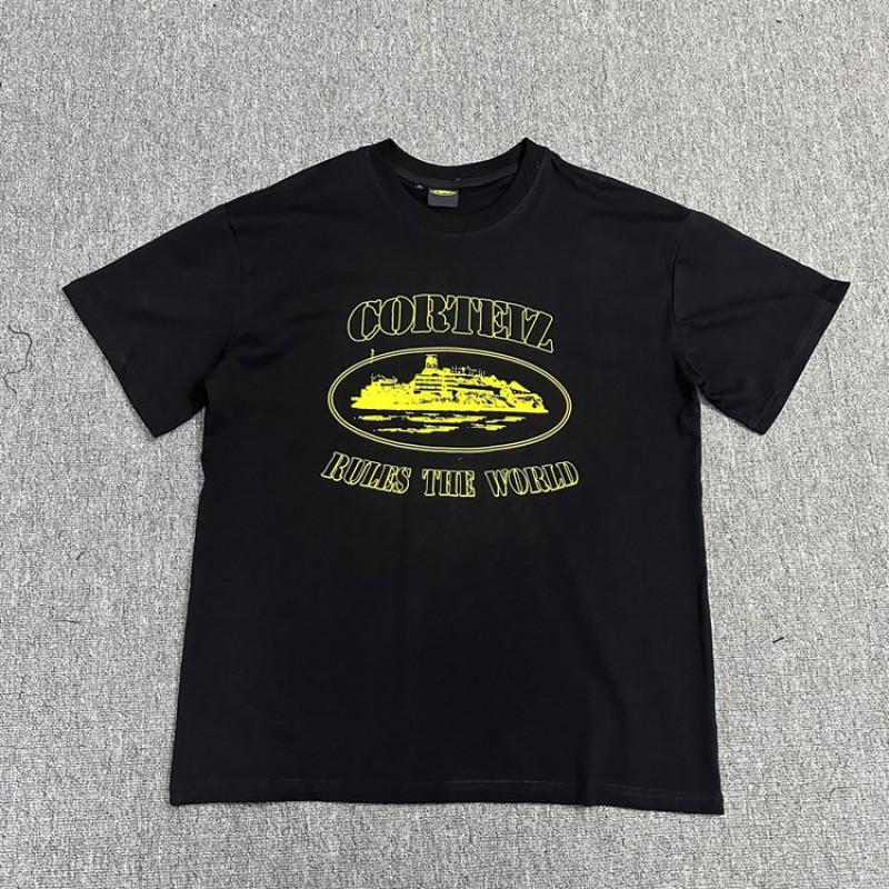 Corteiz Alcatraz Print Tee Unisex Streetwear Hip Hop Skateboard Casual Cotton T-Shirt Loose Fit