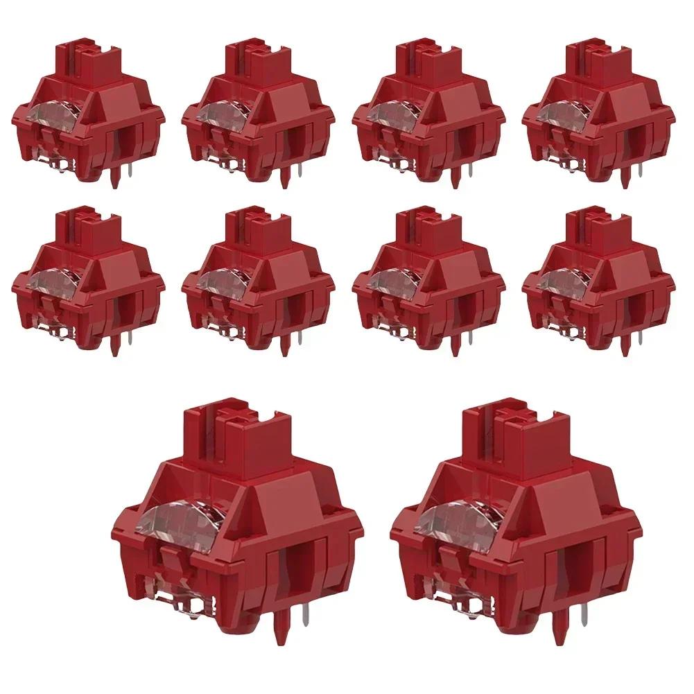 

10XTTC V2 RGB Silent Linear Mechanical Keyboard Switches Prelubricated Double Silent Structure for MX Housing Keycaps красный