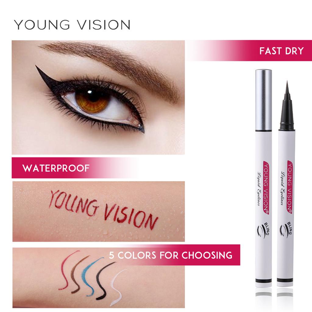 Eyeliner impermeabile a 5 colori Trucco Cosmetici di bellezza Eyeliner a lunga durata Ombretto Strumento per il trucco Non facile da sbavare Eyeliner