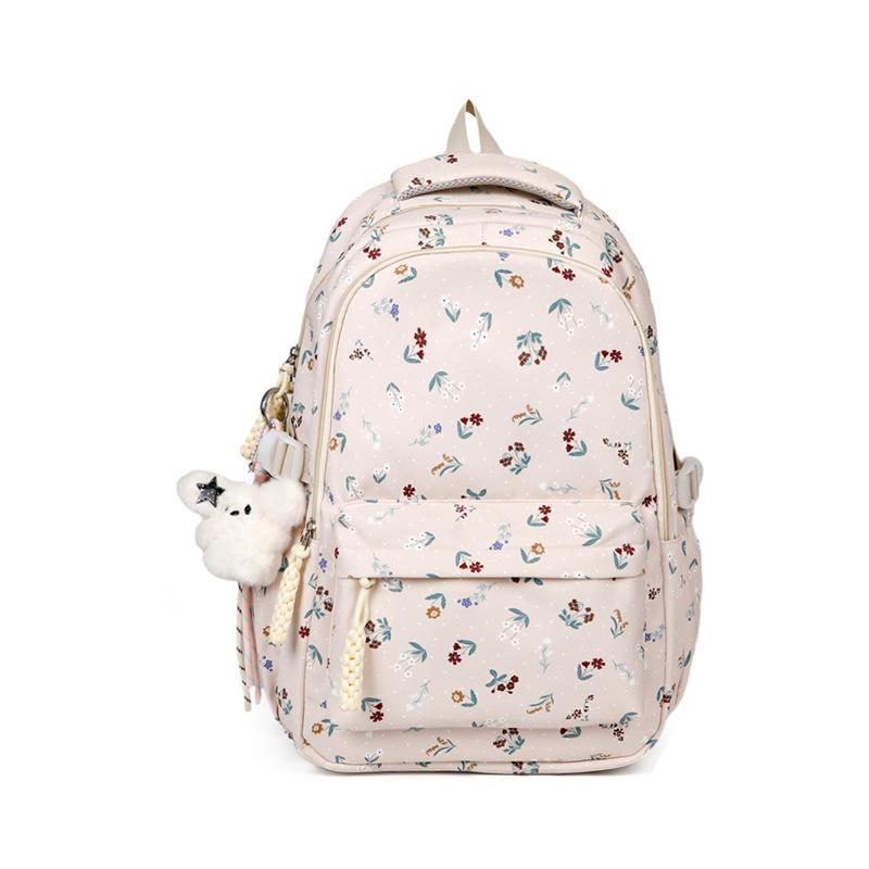 Schulranzen1011 neuer blumiger Mittelschüler Schulranzen hoher Wert Rucksack mit großem Fassungsvermögen Entlastungsrücken Small Fresh Freizeitrucksack
