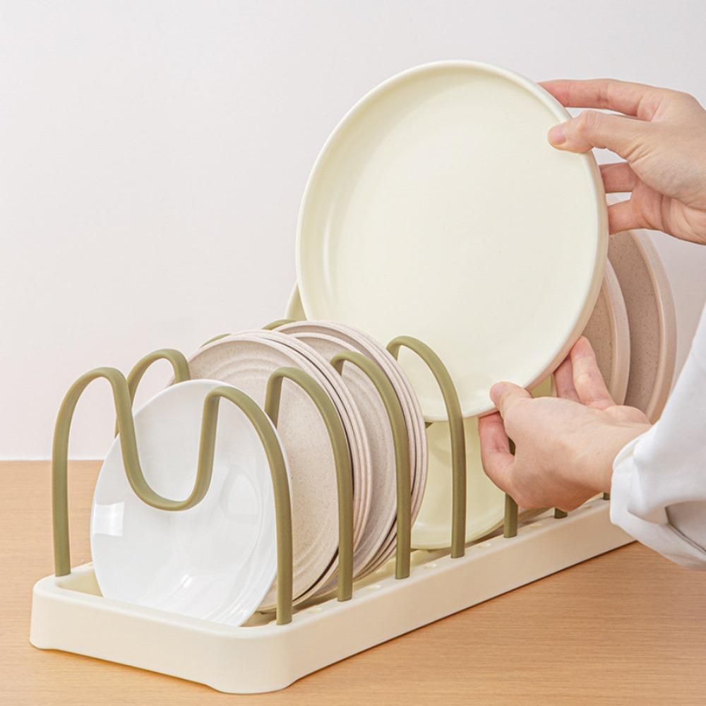 Detachable Pot Lid Holder Plastic Dish Drying Rack New Dish Drain Rack  Household