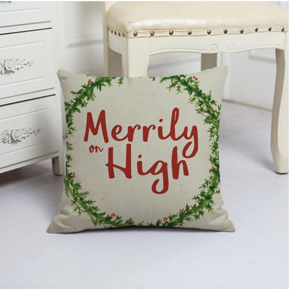 White Pumpkin Thanksgiving Garland Flax Pillow Case European and American Fashion Home