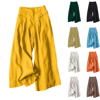 Fashion Women High-waisted Loose Summer Thin Slim Large Size Casual Straight Pants