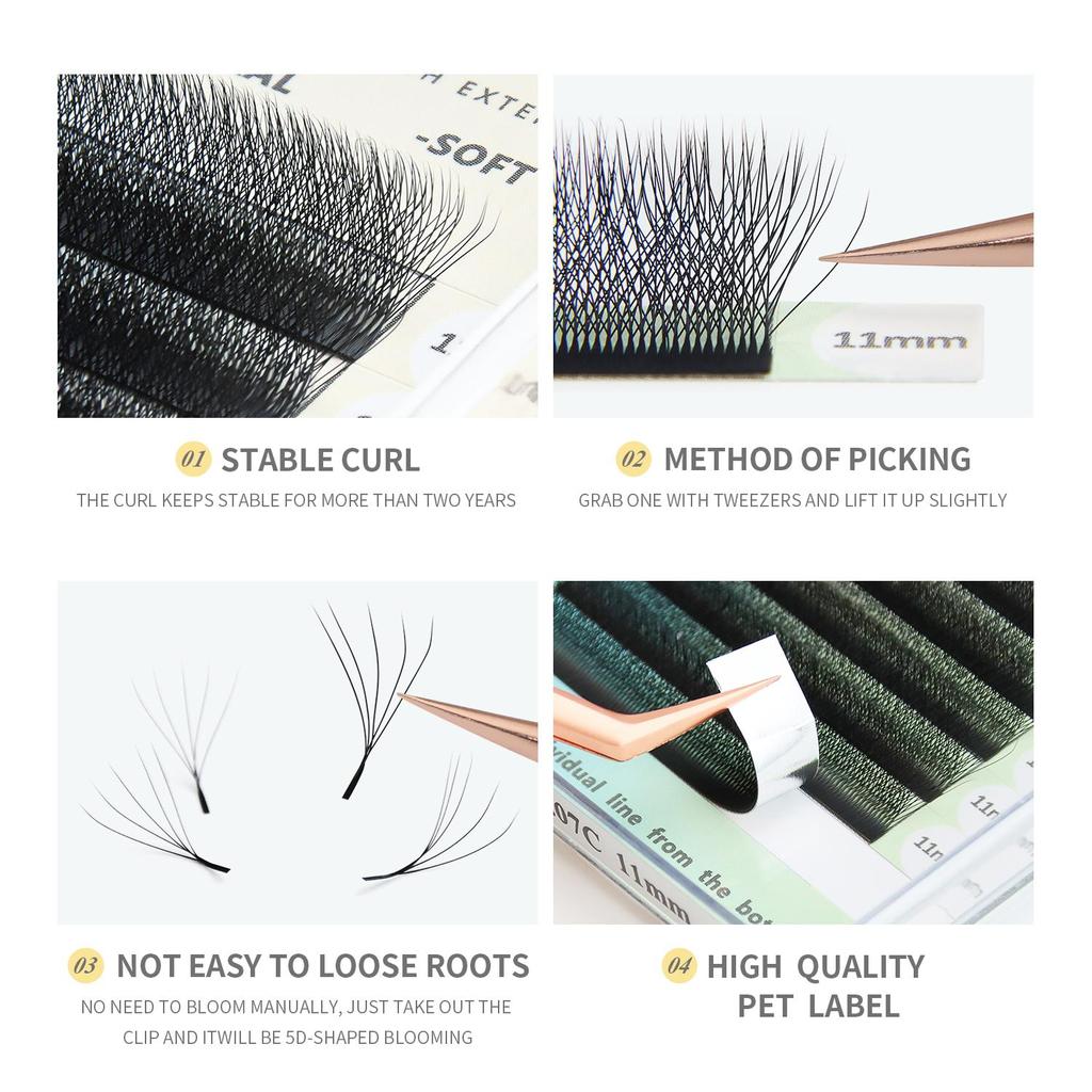 ANNAFRIS W Shape Eyelashes Extensions W Shaped Bloom 3D 4D 5D Eye Lashes Natural Soft Premade Fan Lash Extensions