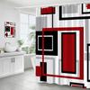 Creative Geometric Pink Shower Curtain Black Grey Square Pattern Modern Polyester Fabric Home Bathroom Curtains Decor With Hooks
