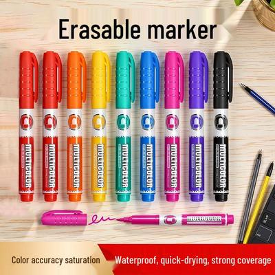 Boke WP218AS Erasable 8-Color Water-Based Whiteboard Markers for Painting and POP Advertising