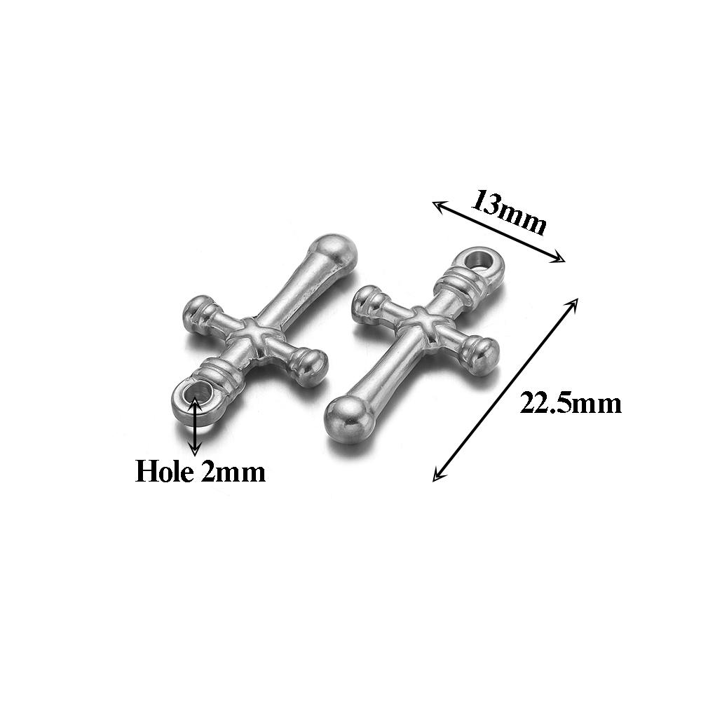 5pcs Stainless Steel 18k Pvd Gold Plated Cross Charms Pendant for DIY Jewelry Boho Necklace Earrings Making Bracelet Supplies