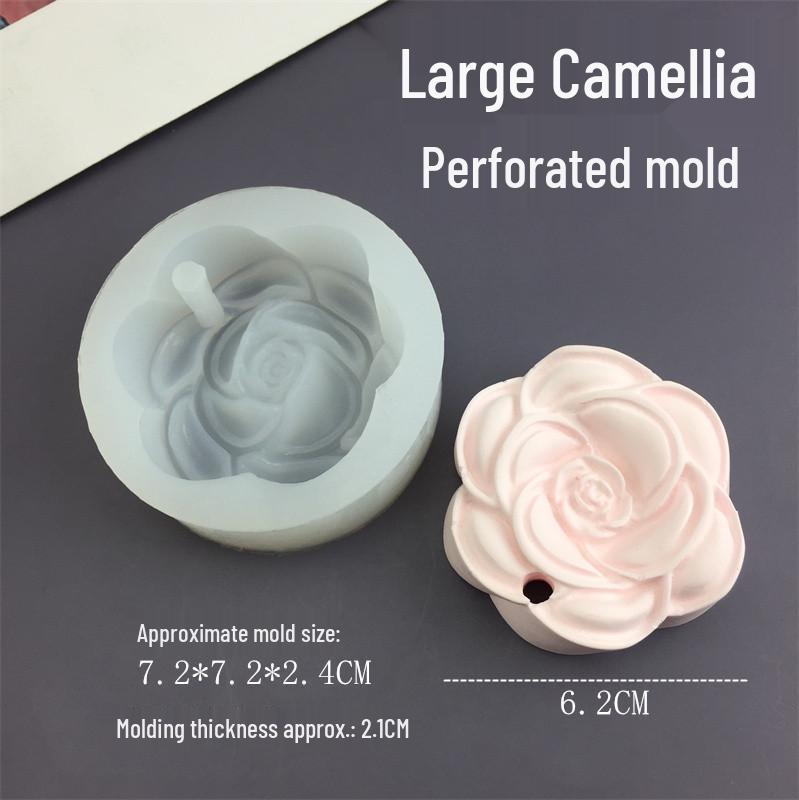 Cherry Blossom Gardenia Rose Silicone Mold for DIY Aromatherapy, Chocolate, Candle, and Epoxy Hanging Tags.