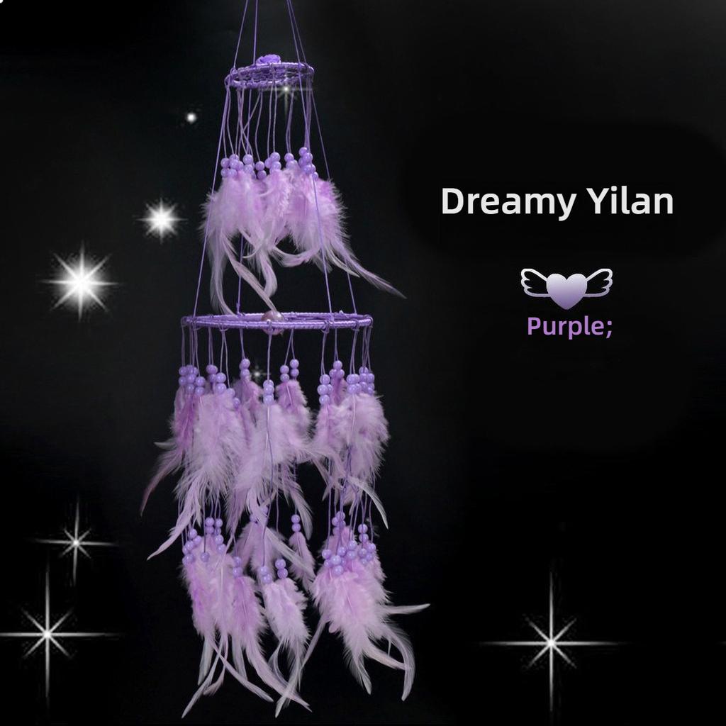 Handmade Yilan Dreamcatcher - Indian Wind Chime for Dorm Room, Boho Wall Hanging Decor