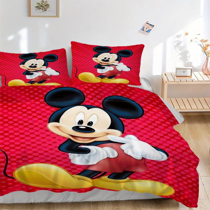 Mickey Mouse Adventure Print 3Pcs Bedding Setduvet Cover With 2 Bedropillowcase Home Birthday Gift
