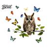 Nature Inspired Balcony Glass Decor Owl Butterfly Wall Sticker Forest Animal Illustration Decorative Decals Window Cling Waterproof Removable