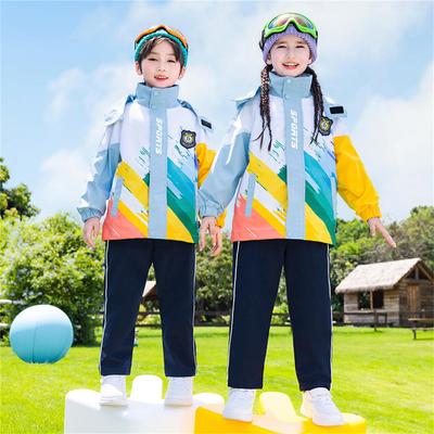 Dziecięcy Zestaw Wiatrówki na Jesień/Wiosnę do Szkoły Podstawowej (Trzy-częściowy) - Nadaje się na zawody sportowe dla pierwszej klasy i do przedszkola.