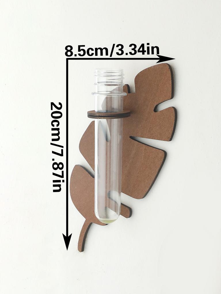1/2 Pcs Brown Wooden Wall Planters Turtle Back Leaf Plant Pots Indoor Propagation Station Wall Decor Vase Stand Home Decorations