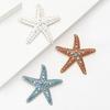 Party Jewelry Starfish Pin Gifts Metal Badge Fashion Sparkling Starfish Brooches  Women
