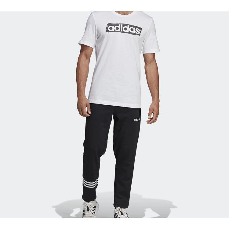 Adidas Alphabet Logo Sports T-Shirt Men Tops White DV3050