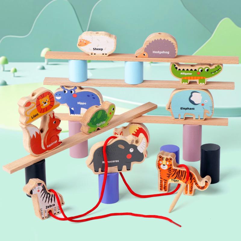 

Creative Wooden Animal Balance Beading Toy for Educational Parent-Child Interaction