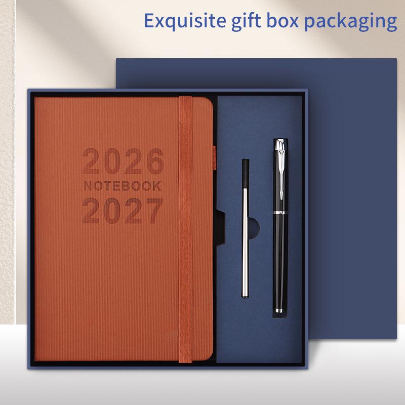 2026 Přeshraniční anglický diář s gumičkou: Roční kalendář, Týdenní plánovač, 365denní efektivní zápisník