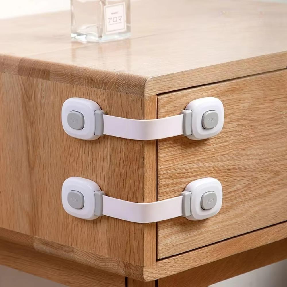 1pc Adhesive Fixation Child Safety Lock No Drilling Baby Proof Latch Kitchen Fridge Oven Door