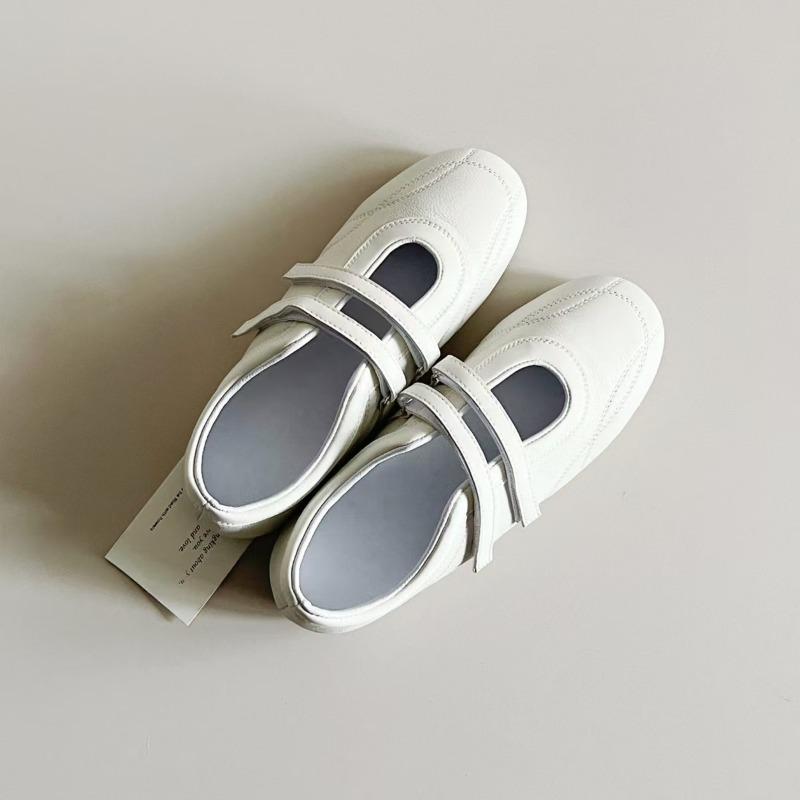 

Повседневная спортивная обувь на липучке для женщин, универсальные балетки, одинарная обувь 40 белый