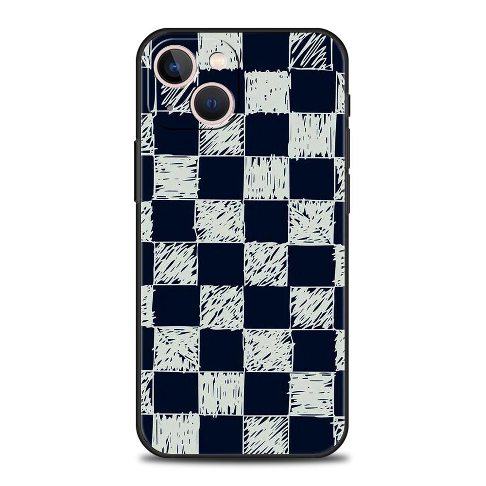Luxury Soft Phone Case For iPhone 17 Air 16E 16 11 15 14 Pro MAX 12 13 7 8 Plus X XR XS SE 2022 Cover Checkerboard chess board