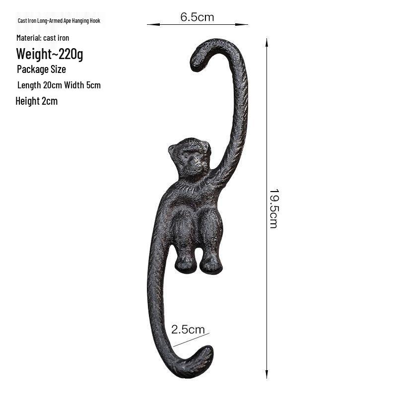 Rustic Iron Monkey S Hook – Decorative Hanging Hook for Home & Garden