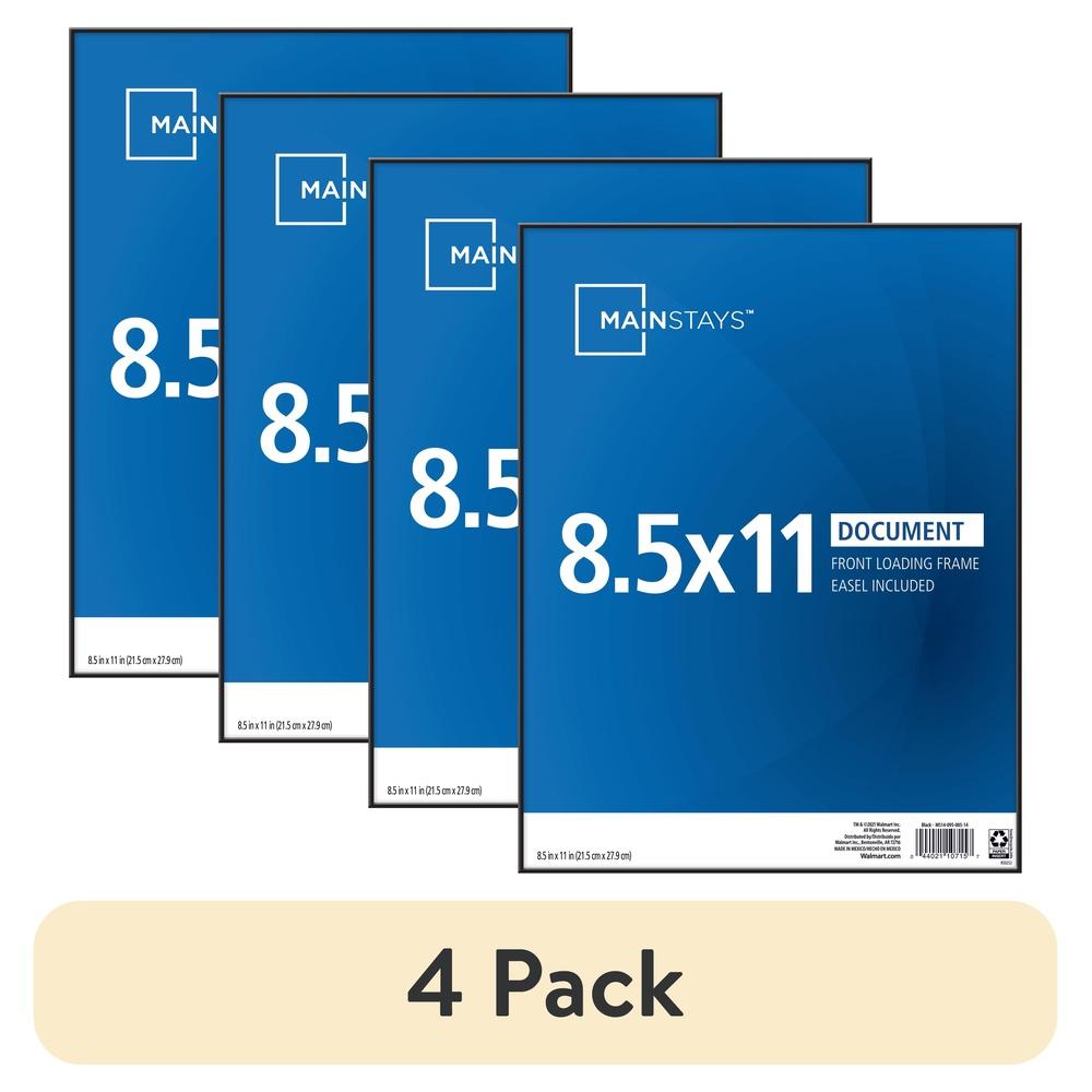 

4 Pack 8.5x11 Front Loading Picture Frames Glass Tabletop Easel Wall Mount Home Office Decor Gallery Display United States