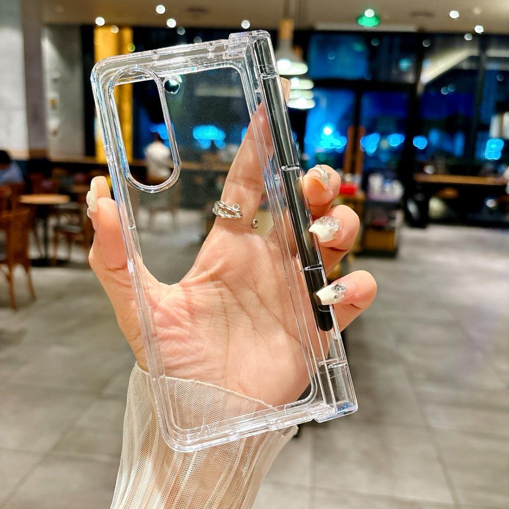 

Прозрачный чехол для телефона со стилусом для Samsung Galaxy Z Fold 6 5 4 3 Fold6 Fold5 Fold4 Fold3 5G Pen Slot Hinge Protection Cover Galaxy Z Fold 5