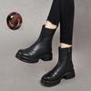 Fashion GKTINOO 2025 Autumn Winter Thick Heel Ankle Boots Women Warm Boots Shoes Handmade Genuine Leather Handmade Platform Boots 34-40
