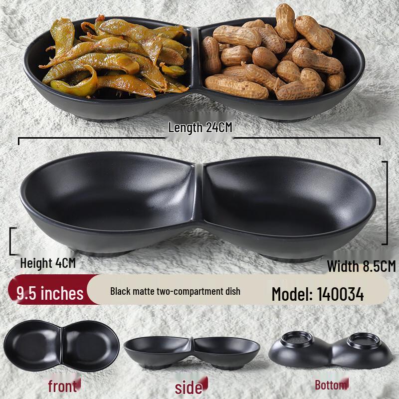 Yiceng Plastic Divided Snack Plates, 10-inch (10-pack)