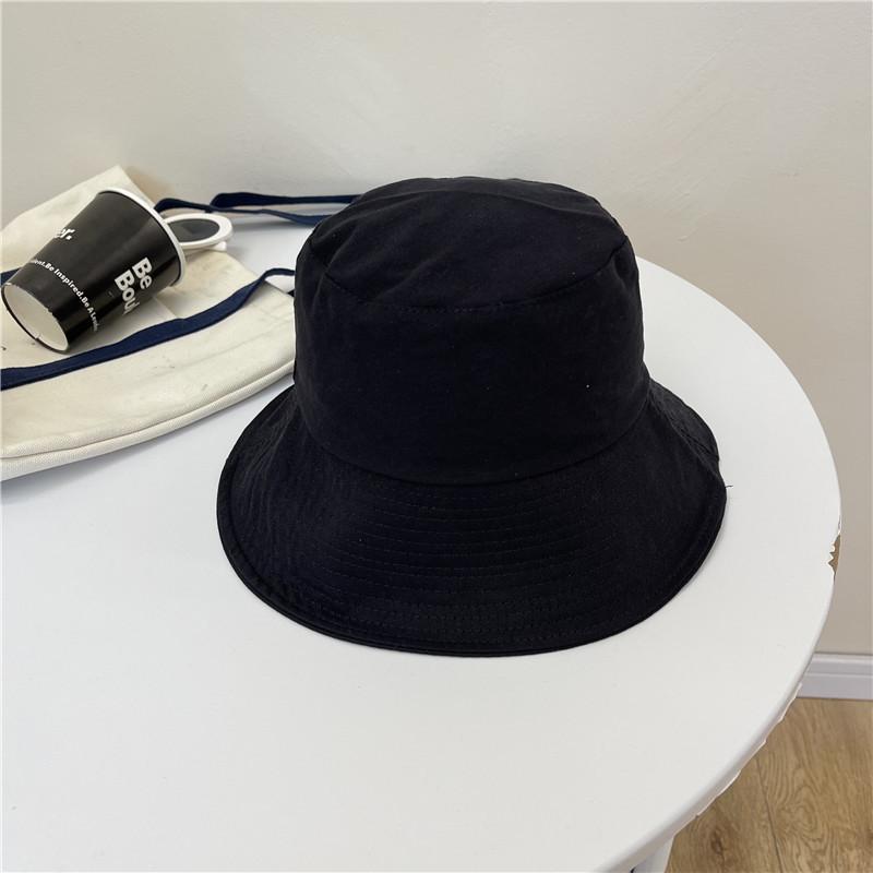 

Versatile Hat Style Minimalist Solid Color Womens Sunshade Fisherman Hatscaps Black