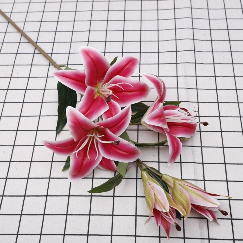 Echte Berührung Simulation Lilium Brownii Blume 5 Köpfe Künstliche Blumen Outdoor Gartendekoration