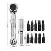 12Pcs Portable Mini Ratchet Wrench Close Quarter Adjustable Ratcheting Screwdriver Bits Set with 1/4 Drive Tool Sets