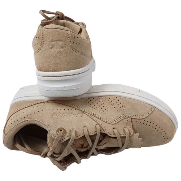Li-Ning Comfortable Versatile Non-Slip Wear-Resistant Low-Top Skate Shoes Women Sneaker Brown AZGS098-4