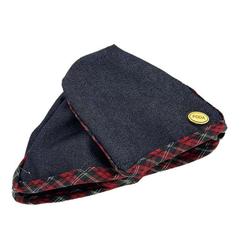 Goma para el pelo de cuadros de mezclilla retro: Elegante Sujeta Cola de Caballo y Pinza de Garra en Bloques de Color