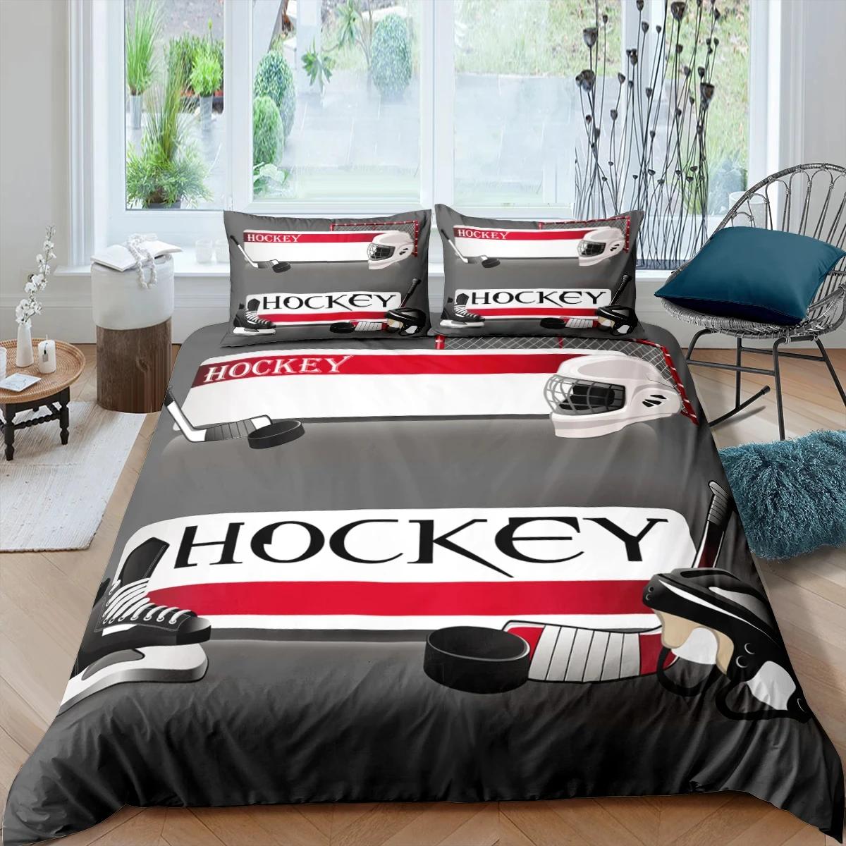 

Home Living Luxury 3D Ice Hockey Equipment Bedding Set Duvet Cover Pillowcase Boys Bedding Set Queen and King EU/US/AU/UK Size EU single(135x200cm)
